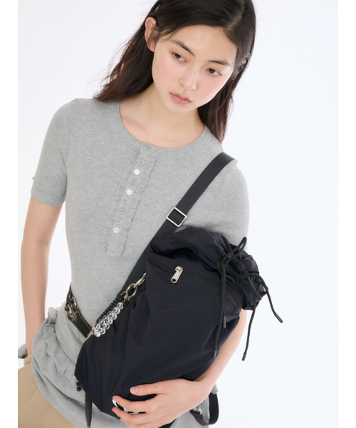 Salad bowls（サラダボール）の「502 LIP LIGHT STRING BACKPACK [BLACK]（バックパック/リュック・レディース・ブラック・FREE）」の7枚目の写真