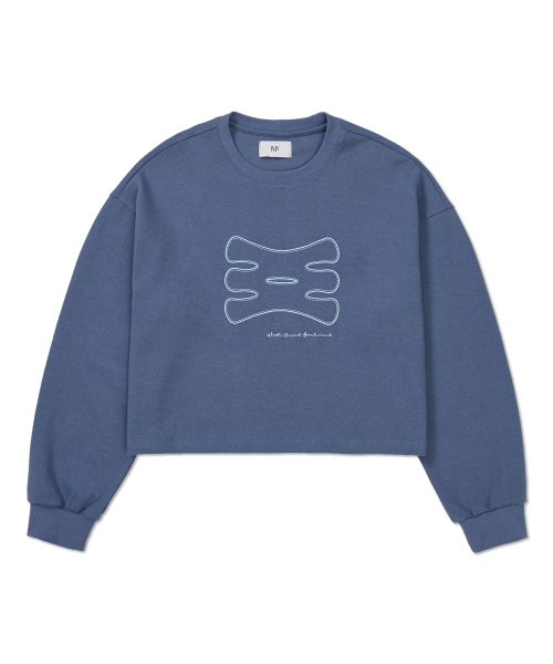 WEST GRAND BOULEVARD(ウエストグランドブルバード)の「スケッチオーバーサイズクロップスウェット ASH BLUE(スウェット・レディース・その他・ONE)」の2枚目の写真