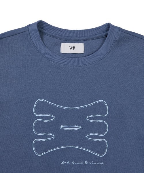 WEST GRAND BOULEVARD(ウエストグランドブルバード)の「スケッチオーバーサイズクロップスウェット ASH BLUE(スウェット・レディース・その他・ONE)」の4枚目の写真