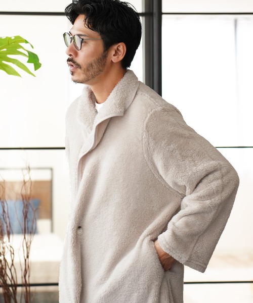 jiggys shop(ジギーズショップ)の「着る毛布 モコボアルームコート あったかルームウェア(ルームウェア/パジャマ・メンズ・ネイビー/ブラウン/ブラック/チャコールグレー/アイボリー・FREE)」の10枚目の写真