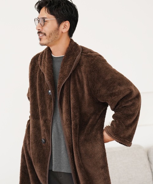 ココロ ルームウェア Mサイズ ブラウン 着る毛布 モコボアルームコート あったかルームウェア（ルームウェア