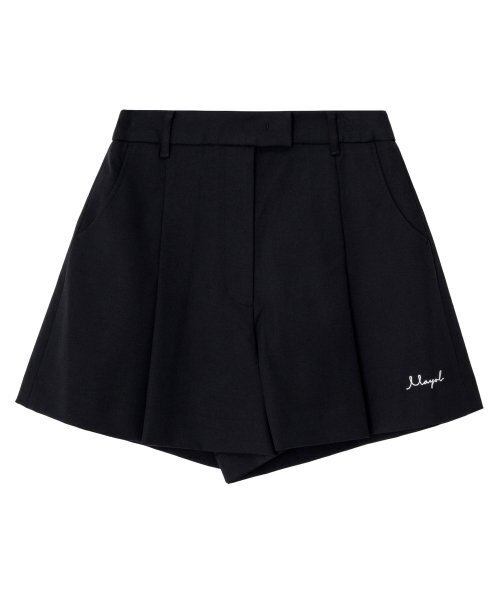 プリーツパンツ_ブラック