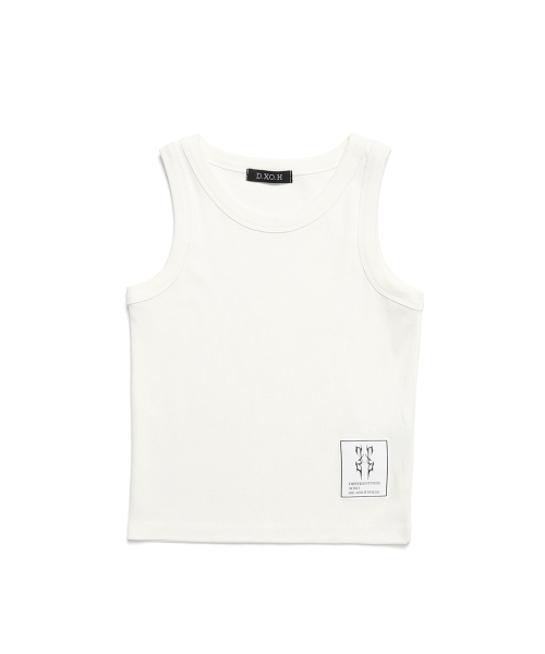 DXOH（ディソエイチ）の「サンダーレーベル レディース ノースリーブ ホワイト（Tシャツ/カットソー・レディース・その他・FREE）」の2枚目の写真