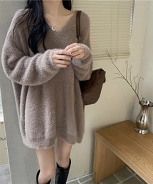 ふわふわチュニックニット