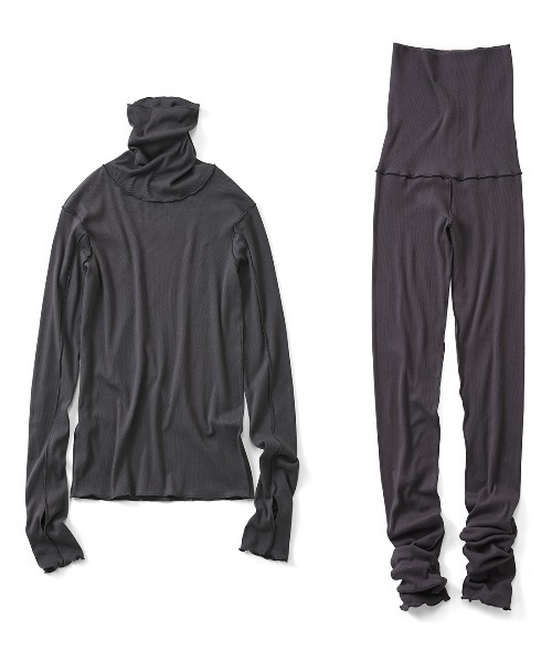 IEDIT（イディット）の「【パジャマインナー】ＩＥＤＩＴ　綿１００％吸湿発熱＆シアバター加工の肌心地やさしい「ほか綿」インナーセット（インナーウェア/肌着・レディース・グリーン/チャコールグレー/グレイッシュベージュ・3L/LL/L/M/S/4L）」の5枚目の写真