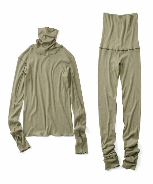 IEDIT（イディット）の「【パジャマインナー】ＩＥＤＩＴ　綿１００％吸湿発熱＆シアバター加工の肌心地やさしい「ほか綿」インナーセット（インナーウェア/肌着・レディース・グリーン/チャコールグレー/グレイッシュベージュ・3L/LL/L/M/S/4L）」の6枚目の写真