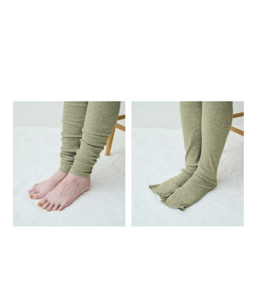 IEDIT（イディット）の「【パジャマインナー】ＩＥＤＩＴ　綿１００％吸湿発熱＆シアバター加工の肌心地やさしい「ほか綿」インナーセット（インナーウェア/肌着・レディース・グリーン/チャコールグレー/グレイッシュベージュ・3L/LL/L/M/S/4L）」の8枚目の写真