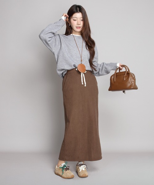 セール】【選べる丈感】ミンク風裏起毛コーデュロイスカート（スカート