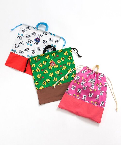 BREEZE（ブリーズ）の「one by more　巾着(L)（ポーチ・キッズ・オフホワイト/ピンク/グリーン・LARGE）」の19枚目の写真