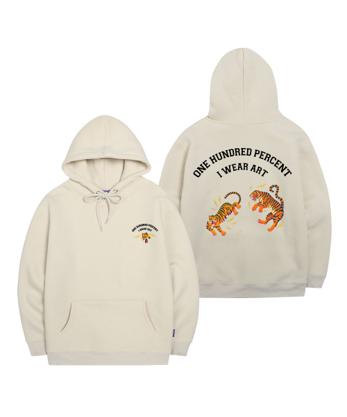 OHP(ワンハンドレッドパーセント)の「OHPxHARMONIA ホラグマ二匹 起毛フードパーカー6(パーカー・メンズ・Beige/ブラック/ダークグレー・2XL/L/M(95)/XL/4XL/3XL)」の6枚目の写真