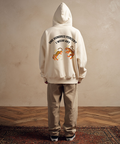 OHP(ワンハンドレッドパーセント)の「OHPxHARMONIA ホラグマ二匹 起毛フードパーカー6(パーカー・メンズ・Beige/ブラック/ダークグレー・2XL/L/M(95)/XL/4XL/3XL)」の9枚目の写真