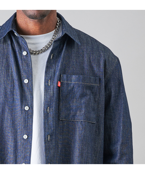 BEOM(ボム)の「ボムドンベクロゴデニムオーバーサイズシャツ(ブルー)(シャツ/ブラウス・メンズ・その他・MEDIUM/LARGE)」の9枚目の写真