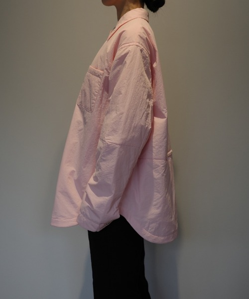 CLANE(クラネ)の「CLANE PACKABLE PADDED SHIRTS(シャツ/ブラウス・レディース・ブラック/ホワイト/ピンク・1/2)」の6枚目の写真