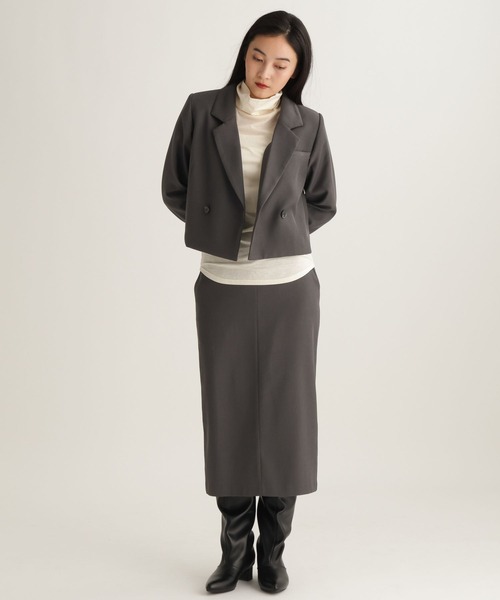 studio CLIP（スタディオクリップ）の「【daily CLIP】Wボタンショートジャケット（テーラードジャケット・レディース・ベージュ/チャコール・FREE）」の10枚目の写真