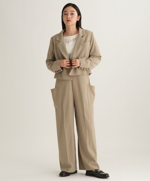 studio CLIP（スタディオクリップ）の「【daily CLIP】Wボタンショートジャケット（テーラードジャケット・レディース・ベージュ/チャコール・FREE）」の15枚目の写真