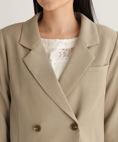 studio CLIP（スタディオクリップ）の「【daily CLIP】Wボタンショートジャケット（テーラードジャケット・レディース・ベージュ/チャコール・FREE）」の21枚目の写真