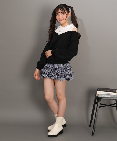 PINKHUNT(ピンクハント)の「PINKHUNT ティアード フリルミニスカート 1228K(スカート・キッズ・ブルー/ホワイト・120cm/130cm/140cm/150cm/160cm)」の19枚目の写真