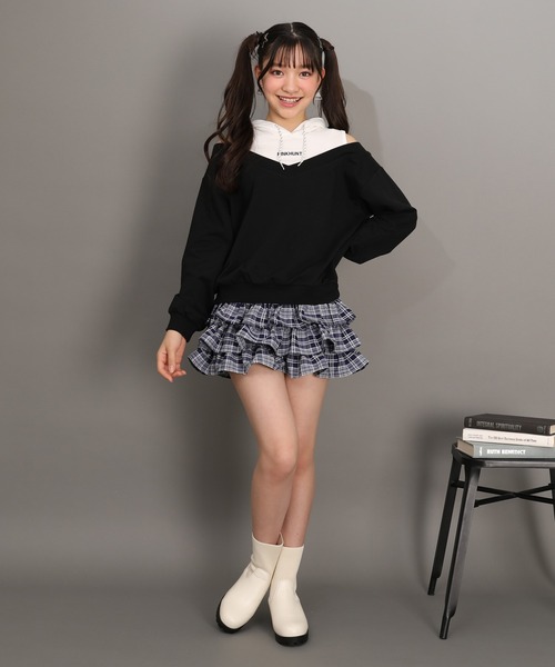 PINKHUNT(ピンクハント)の「PINKHUNT ティアード フリルミニスカート 1228K(スカート・キッズ・ブルー/ホワイト・120cm/130cm/140cm/150cm/160cm)」の20枚目の写真