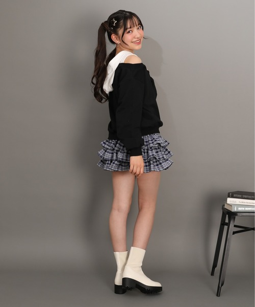 PINKHUNT(ピンクハント)の「PINKHUNT ティアード フリルミニスカート 1228K(スカート・キッズ・ブルー/ホワイト・120cm/130cm/140cm/150cm/160cm)」の21枚目の写真