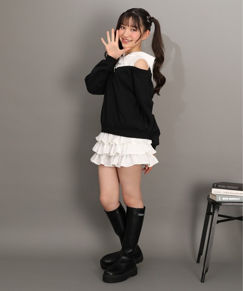 PINKHUNT(ピンクハント)の「PINKHUNT ティアード フリルミニスカート 1228K(スカート・キッズ・ブルー/ホワイト・120cm/130cm/140cm/150cm/160cm)」の13枚目の写真