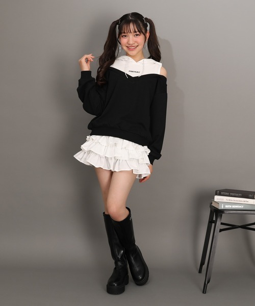 PINKHUNT(ピンクハント)の「PINKHUNT ティアード フリルミニスカート 1228K(スカート・キッズ・ブルー/ホワイト・120cm/130cm/140cm/150cm/160cm)」の16枚目の写真