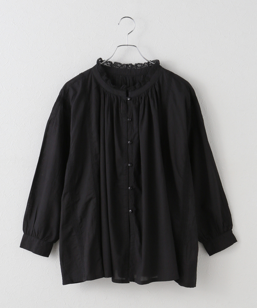JOURNAL STANDARD LUXE（ジャーナルスタンダード　ラックス）の「【SOIL】CAMBRIC WITH LACE GATHERED SMOCK（シャツ/ブラウス・レディース・ブラック/ホワイト・2）」の13枚目の写真
