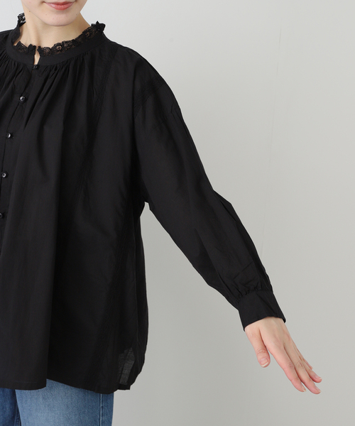 JOURNAL STANDARD LUXE（ジャーナルスタンダード　ラックス）の「【SOIL】CAMBRIC WITH LACE GATHERED SMOCK（シャツ/ブラウス・レディース・ブラック/ホワイト・2）」の17枚目の写真