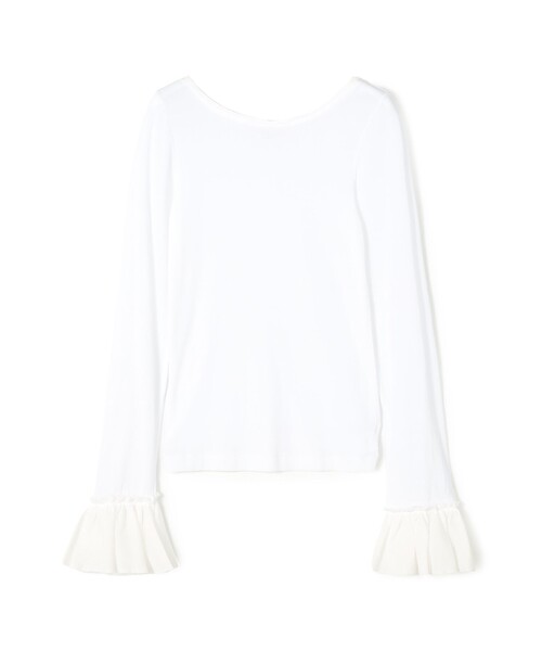 MACPHEE(マカフィー)の「シアージャージーコンビ ラウンドネックプルオーバー(Tシャツ/カットソー・レディース・ホワイト/ブラック・S)」の2枚目の写真