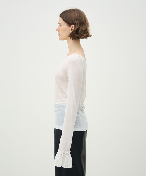 MACPHEE(マカフィー)の「シアージャージーコンビ ラウンドネックプルオーバー(Tシャツ/カットソー・レディース・ホワイト/ブラック・S)」の5枚目の写真