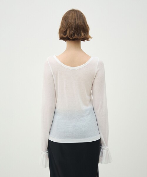 MACPHEE(マカフィー)の「シアージャージーコンビ ラウンドネックプルオーバー(Tシャツ/カットソー・レディース・ホワイト/ブラック・S)」の6枚目の写真