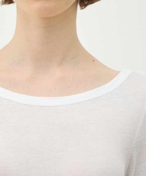 MACPHEE(マカフィー)の「シアージャージーコンビ ラウンドネックプルオーバー(Tシャツ/カットソー・レディース・ホワイト/ブラック・S)」の7枚目の写真