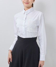 NARACAMICIE（ナラカミーチェ）の「【NARACAMICIE】レースポケットシャツ衿長袖ブラウス（シャツ/ブラウス）」