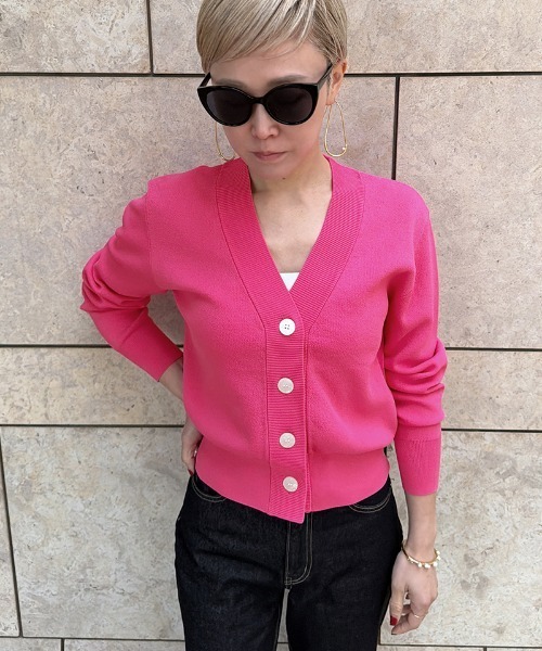 JENNE(ジェンヌ)の「サマーニットカーディガン(カーディガン/ボレロ・レディース・ブラック/ピンク・LARGE/MEDIUM/SMALL)」の1枚目の写真