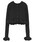 CLANE�i�N���l�j�́u�yCLANE/�N���l�zW FACE SHORT FRILLED KNIT TOPS/�_�u���t�F�C�X�V���[�g�t�����J�[�f�B�K���i�J�[�f�B�K��/�{�����j�v�b�u���b�N