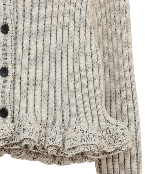 CLANE（クラネ）の「【CLANE/クラネ】W FACE SHORT FRILLED KNIT TOPS/ダブルフェイスショートフリルカーディガン（カーディガン/ボレロ・レディース・ホワイト/グレー/ブラック・1）」の7枚目の写真