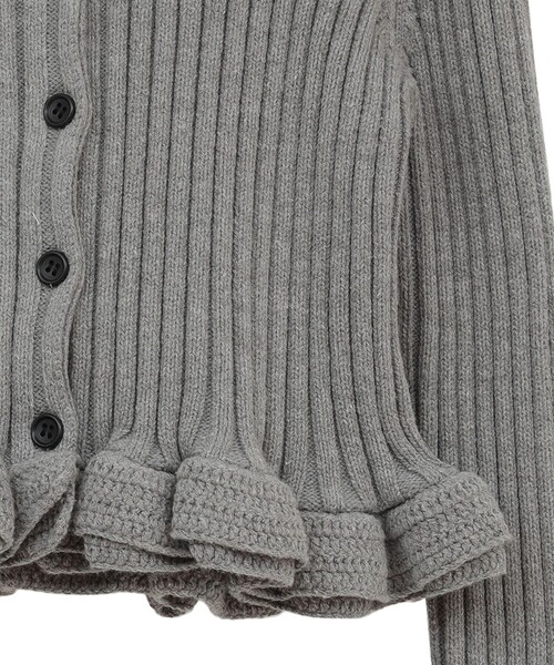 CLANE（クラネ）の「【CLANE/クラネ】W FACE SHORT FRILLED KNIT TOPS/ダブルフェイスショートフリルカーディガン（カーディガン/ボレロ・レディース・ホワイト/グレー/ブラック・1）」の13枚目の写真