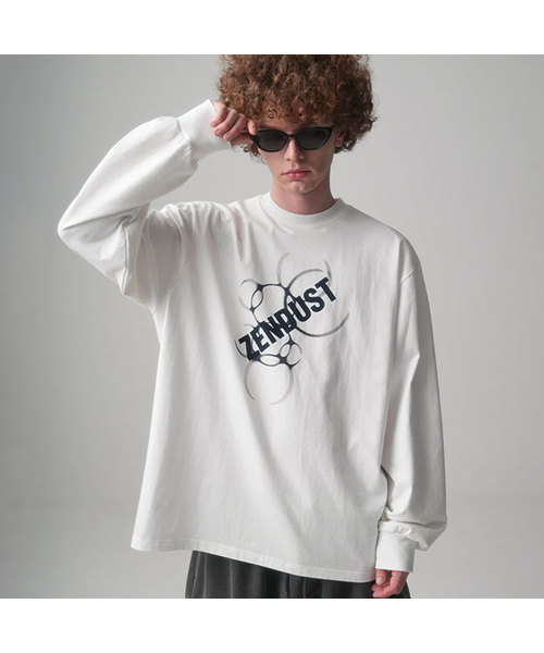 ZENDUST（ジェンダスト）の「Trier Long Sleeve - 8COL（Tシャツ/カットソー・レディース・ブラックミックス/ダークグレー/ブラック×ホワイト/グレー×ホワイト/アイボリー/ライトピンク/ブラック×ピンク/グレー×ピンク・MEDIUM/LARGE）」の2枚目の写真