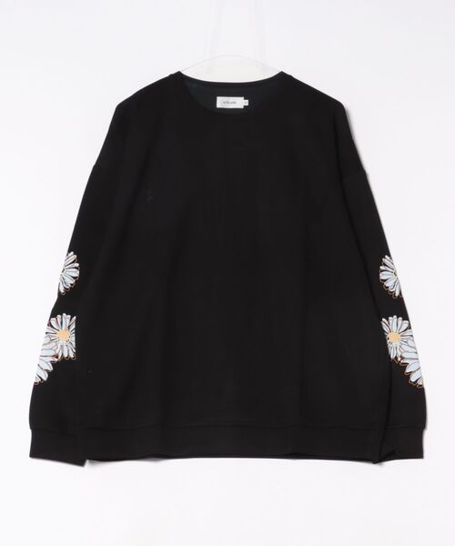 ATELANE(アテレーン)の「/ATELANE/袖フラワー刺繍P/O(スウェット・メンズ・ブルー/ホワイト/ブラック・LARGE/MEDIUM)」の3枚目の写真