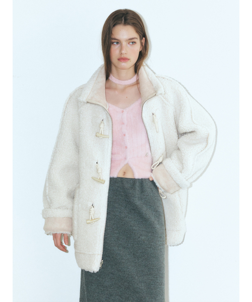 ETMON(エトモン)の「Reversible Duffle Mustang Coat, Beige(ムートンコート・レディース・その他・FREE)」の5枚目の写真