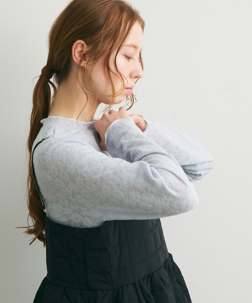 Crisp（クリスプ）の「フラワーエンボスTシャツ（Tシャツ/カットソー・レディース・グリーン/グレー・FREE）」の8枚目の写真