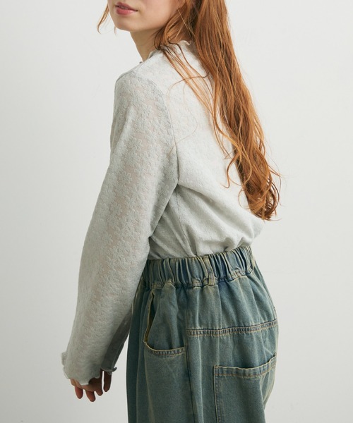 Crisp（クリスプ）の「フラワーエンボスTシャツ（Tシャツ/カットソー・レディース・グリーン/グレー・FREE）」の13枚目の写真