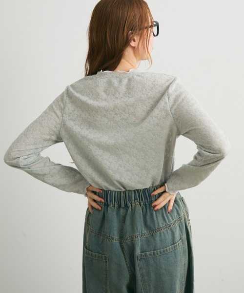 Crisp（クリスプ）の「フラワーエンボスTシャツ（Tシャツ/カットソー・レディース・グリーン/グレー・FREE）」の14枚目の写真