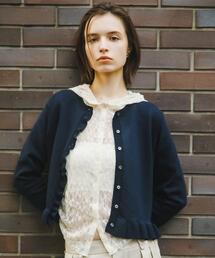 SENSE OF PLACE by URBAN RESEARCH | 『洗濯可』フリルトリムニットカーディガン(ニット/セーター)