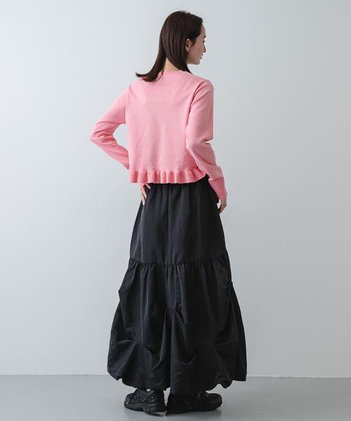 SENSE OF PLACE by URBAN RESEARCH（センスオブプレイスバイアーバンリサーチ）の「『洗濯可』フリルトリムニットカーディガン（ニット/セーター・レディース・ピンク/ネイビー/グレー・ONE）」の18枚目の写真