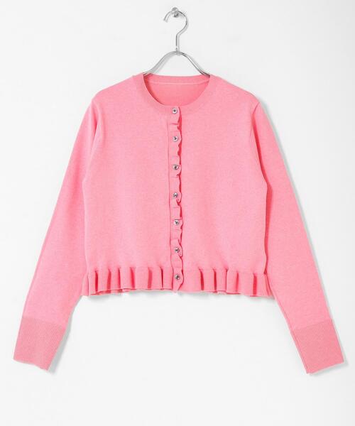 SENSE OF PLACE by URBAN RESEARCH（センスオブプレイスバイアーバンリサーチ）の「『洗濯可』フリルトリムニットカーディガン（ニット/セーター・レディース・ピンク/ネイビー/グレー・ONE）」の19枚目の写真