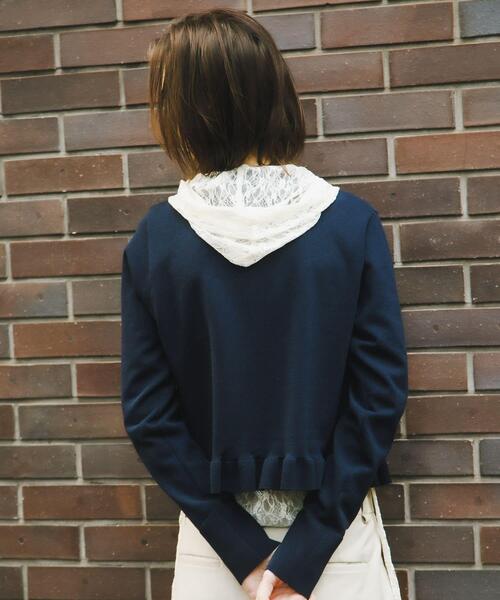 SENSE OF PLACE by URBAN RESEARCH（センスオブプレイスバイアーバンリサーチ）の「『洗濯可』フリルトリムニットカーディガン（ニット/セーター・レディース・ピンク/ネイビー/グレー・ONE）」の21枚目の写真