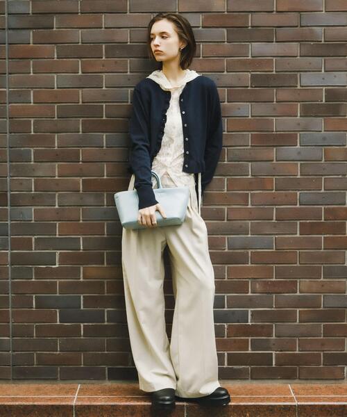 SENSE OF PLACE by URBAN RESEARCH（センスオブプレイスバイアーバンリサーチ）の「『洗濯可』フリルトリムニットカーディガン（ニット/セーター・レディース・ピンク/ネイビー/グレー・ONE）」の22枚目の写真