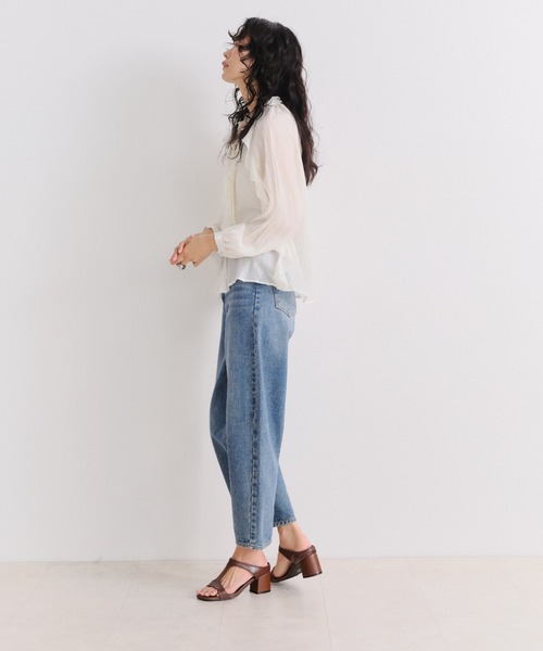 Shelly island（シェリーアイランド）の「楊柳シアーフリルシャツ（シャツ/ブラウス・レディース・ブルー/ブラック/ホワイト・FREE）」の17枚目の写真