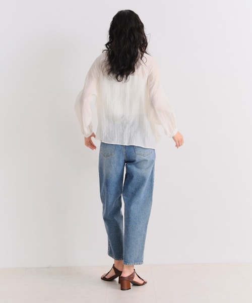 Shelly island（シェリーアイランド）の「楊柳シアーフリルシャツ（シャツ/ブラウス・レディース・ブルー/ブラック/ホワイト・FREE）」の18枚目の写真