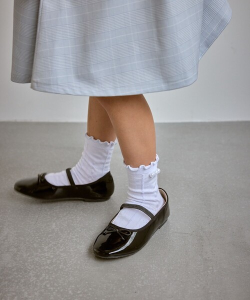 ROPE' PICNIC(ロペピクニック)の「【KIDS/キッズ】リボンケーブルショートソックス(ソックス/靴下・キッズ・ホワイト・S/M)」の8枚目の写真